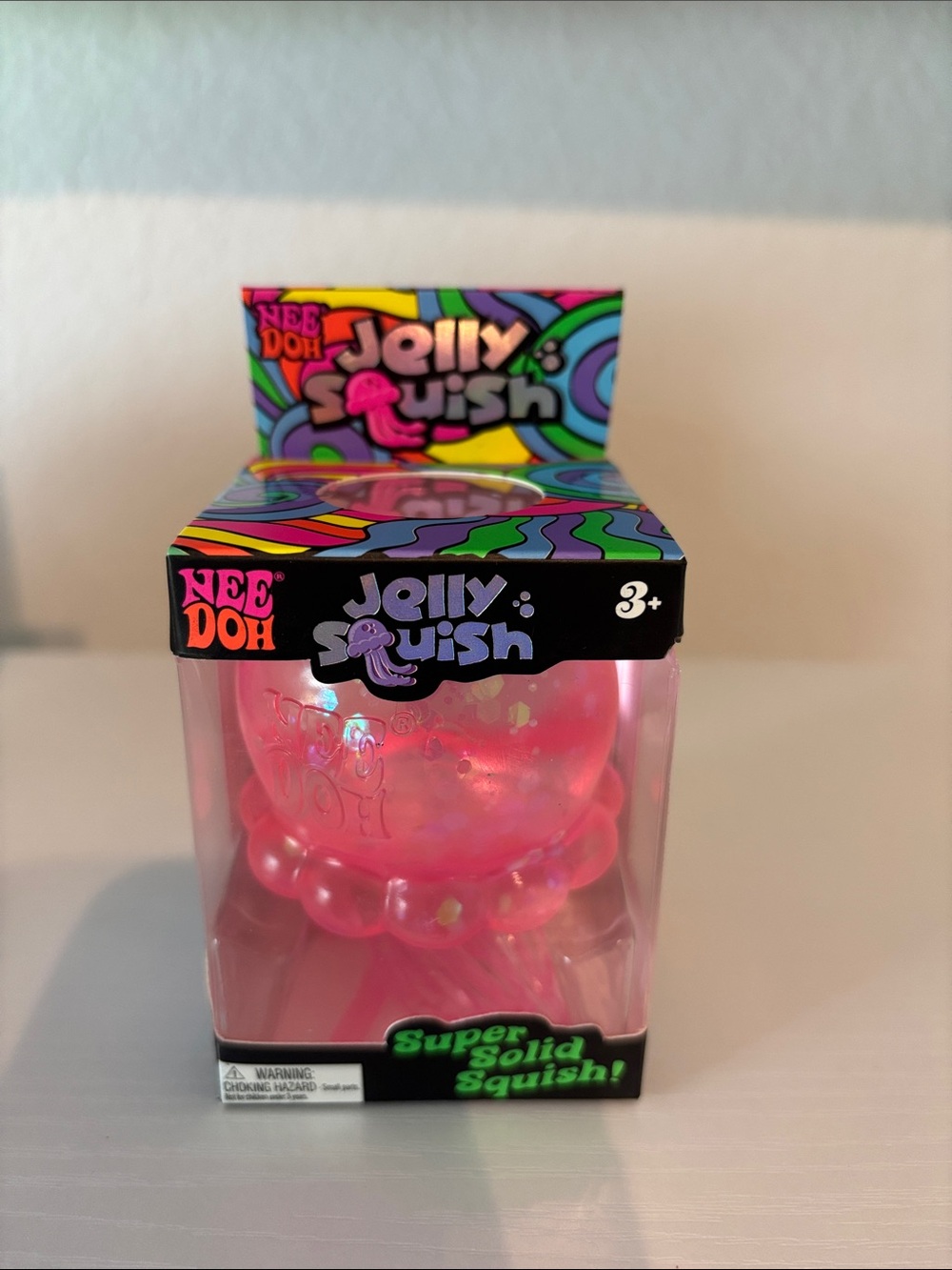 NIB Authentic NeeDoh Jelly Squish Pink Super Solid Squish